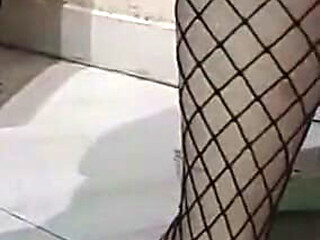 Moranguinho Shows Hers Net Stockings Feet