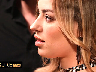 Men take control of submissive Anna Claire Cloud in a hot gang bang scene.