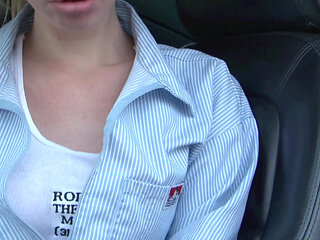 Blond models start with sex in car