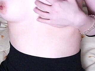 Petite Student Plays with Her Tits to Shaking Nipple Orgasm