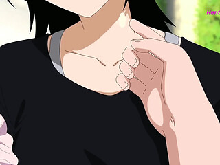 Rukia rides Ichigo's lap in a bouncy bed fantasy