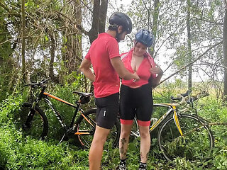 Unknown Biker Fucks Me Hard Outdoor - Big Natural Tits and Cum in Mouth