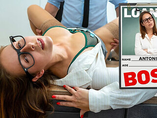 Boss Fucks Manager on Office Desk - Secret Sex with Glasses & Stockings