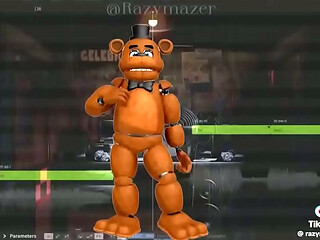 Stepbrother touches Freddy while miku plays on the background
