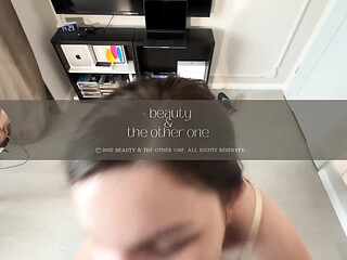 horny amateur wife sucks cock with a hungry mouth