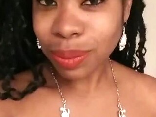 Beautiful black girl's wet pussy sounds and moaning with jewelry