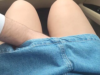 Blonde temptress lets random stranger touch her pussy in the car