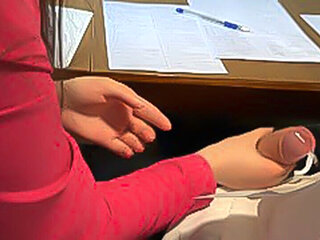 Goodbye, Math and College!!! Classmate Gave Me a Handjob Under the Table on the Last Day of College