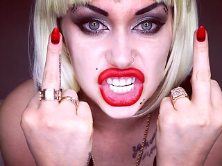 You are stupid retard! Worship my middle fingers and loser sign JOI