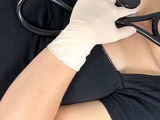 Eko Core Heart Auscultation in Cute Top and Shorts