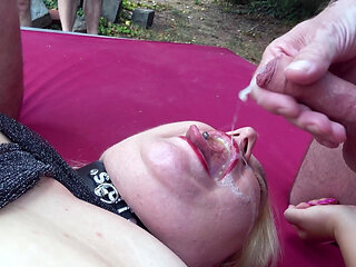 BBW Lucy Pumped Full of Cum - Bare-outdoor Gangbang