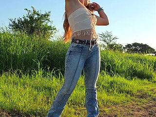 Bigass Redhead Slowly Strips Out of Riding Clothes Teasing with Naked Body