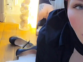 Arab MILF Teases Her Submissive Cuckold During Ramadan