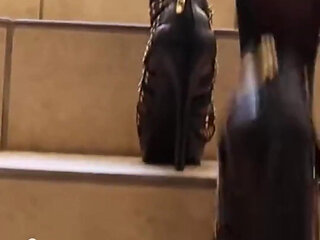 Heels and Nylon - Going up Stairs