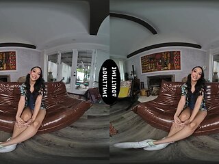 UP CLOSE VR Horny Petite Sarah Lace Shows You Her Riding