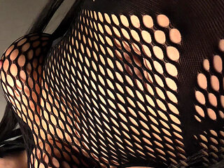 Masked Young Girl with Fat Pussy Masturbates