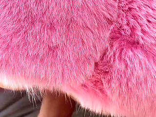 Sexy Pink Bunny in Fur Suit Get Fucked and Creampied! Fur Masturbation