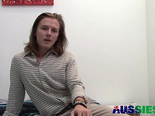 Solo Australian Leoroy Grips His Dick Tight And Strokes Hard