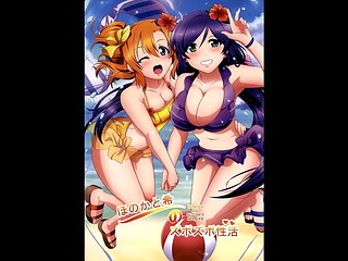 Love live comic futanari Honoka and Nozomi'_s Sex Life