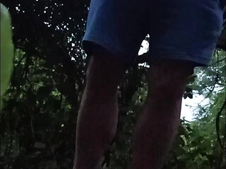 Strip and cum along footpath