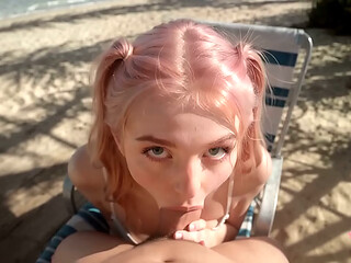 I ran into my 18-year-old ex on the beach and couldn'_t hold back&mdash_I fucked her juicy pussy and reveled in her moans![AI]