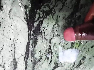 Water drained from the ground in the homemade kitchen
