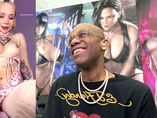 Mind-blowing transgender beauty L6rd7blu3 takes a massive dildo in her tight ass while cumming hard