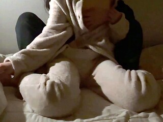 Japanese lesbian Sakuno wears soft pajamas and is deliciousl
