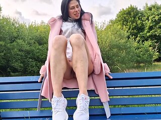 Outdoor Naked Gaping Pussy and Pissing