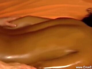 Sultry Ebony Beauty Pampered With Oils