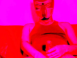 pup jerks off and release big load