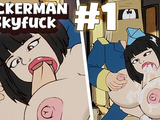 Chubby busty stewardess gives me a delicious blowjob on the plane (Fuckerman Skyfuck #1) - Jazziuu