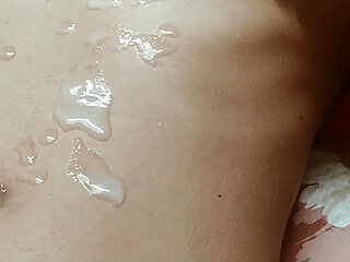 Cum all over on pussy after sex
