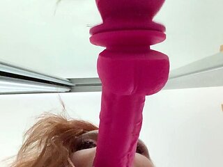 Violet lovely amateur redhead woman toying