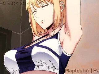 Cartoon GF gives a wet BJ under shower