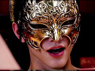 Blindfolded Silver Hair Beauty Meets the Masked Stranger.e4.ai-generated