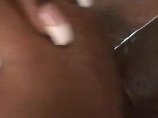 Sexy ebony fucked hard by a BBC dude on the couch