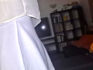 White Short Skirt Ass Watcher