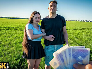HUNT4K. How much would it cost to fuck your Girlfriend with Big tits?