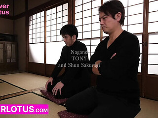 Voluptuous Yakuza Femme Fatale's Big Ass & Tits Ravaged by Japanese Master & Black Bull  Creampie DP Reward