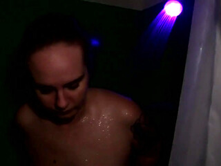 I Found My Way Into This Shower with a Light Show. Join Me to See Me Rub All Over Every Inch While I Get Ready to Shoot My First