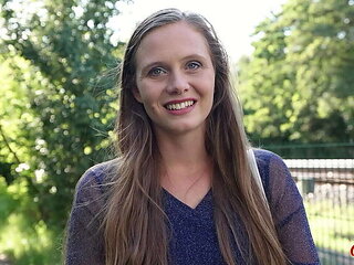 German Casting: Hairy Pussy Riddy Gets Multiple Orgasms from Rough Hardcore Fucking