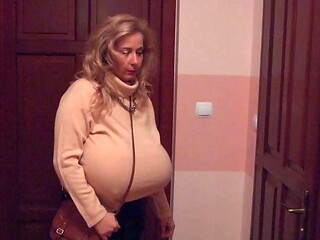 Big Boobed Blonde Masturbates With A Dildo In The Bathroom