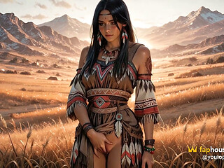Native American Lakota Girl Is Ready to Ride 100 Miles for a Good Fuck in the Ai Adaptation for Columbus Day