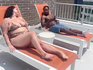 Hot Florida friend gets roughed up and creampied on balcony