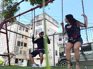 Rich Man Seduces Curvy Latina for Sweet Treat in Park