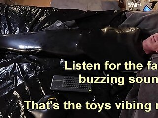 Cocooned in Latex and Teased with Buzzing Toys