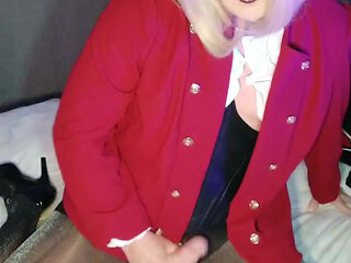 Naughty Trans Secretary Cum