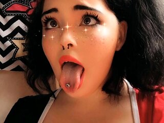 Busty curly brunette with big boobs fucks on couch