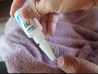 Shoe Glue on the Lubricated Glans